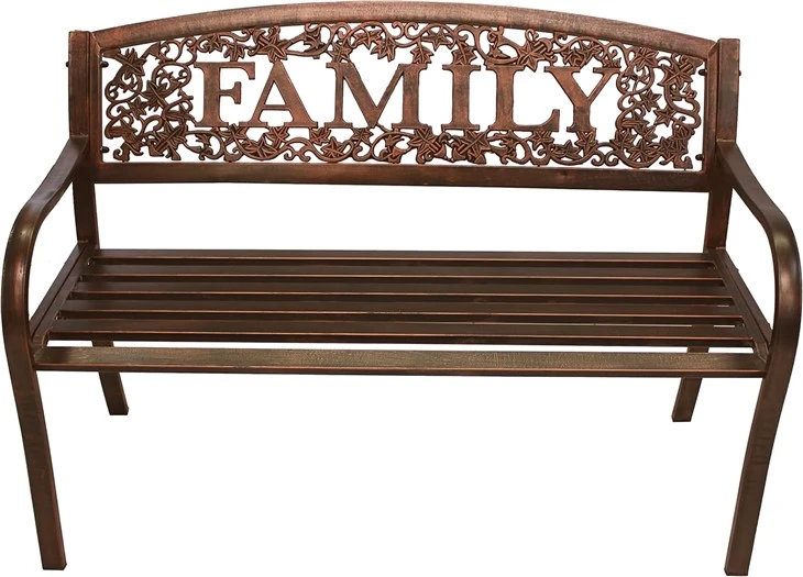 Patio Garden Bench With Steel Frame